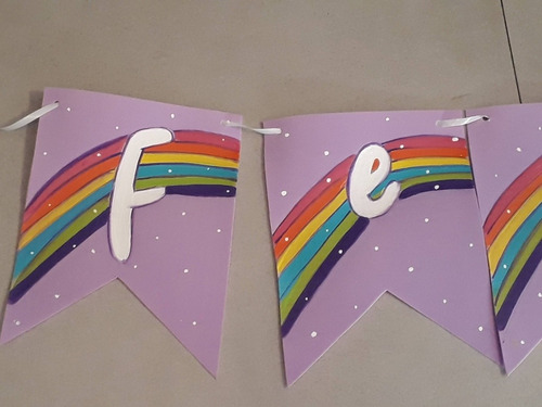 Banderines Pony Arco Iris Feliz Cumple