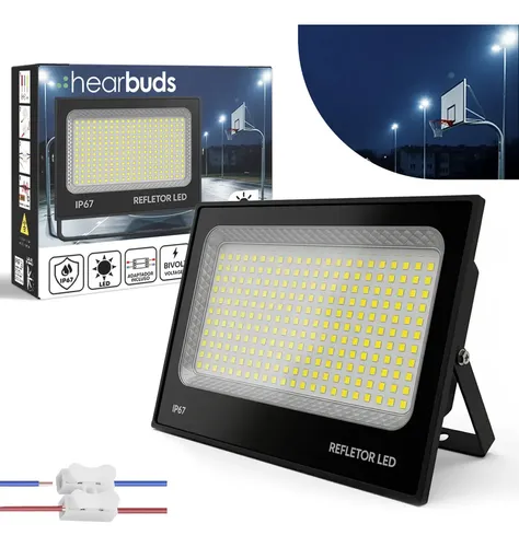 Refletor Led 1000w Smd Branco Frio Ip67 Bivolt Alumínio Preto 127/220v
