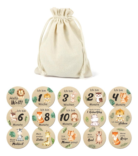 Hermosas Tarjetas Mensuales Para Bebés, 15 Unidades, Con For