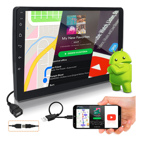 Central Multimídia Android Del Rei Touch Espelhamento 9 Pol