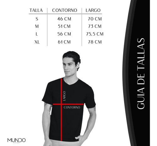 Polera Cuello V 100% Algodón De Hombre Varios Colores