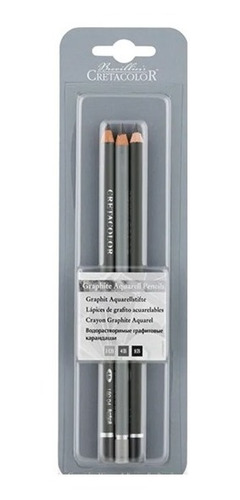 Lápices Grafito Cretacolor Acuarelables Hb+4b+8b Blister C/3