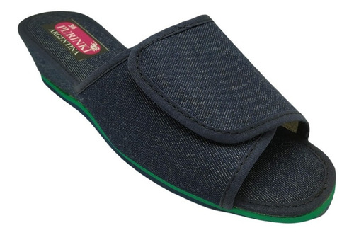 Chinela Jean Taco 4 Cm Abierta Con Velcro Abrojo 201 Purinky