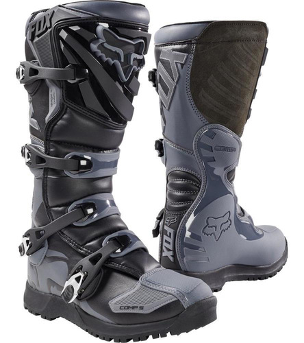 Botas Moto Comp 5 Offroad Negro Gris Fox