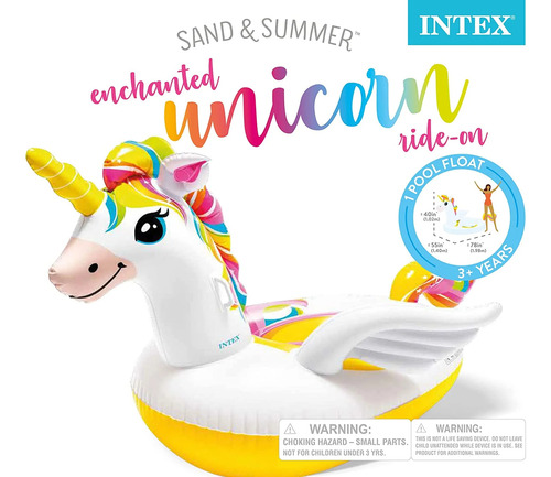Flotador Inflable Unicornio Montable Para Piscina Intex