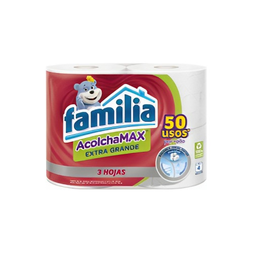 Papel Higiénico Familia Acolchamax 50 Usos X 4 Rollos