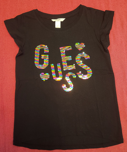 Remera Guess Con Lentejuelas Usada En Excelente Estado