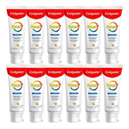 Kit Creme Dental Colgate Total 12 Whitening 90g Com 12 Un