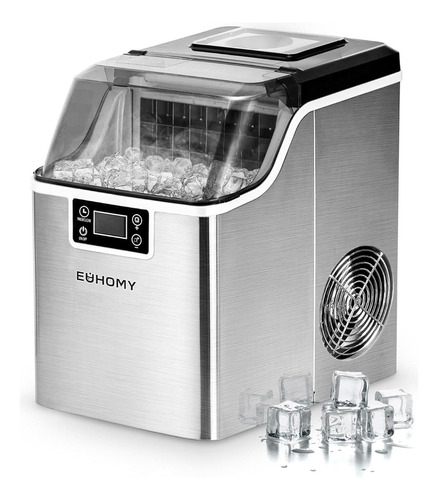 Máquina De Hielo Euhomy 45 Lbs/24h Portátil Compacta Y