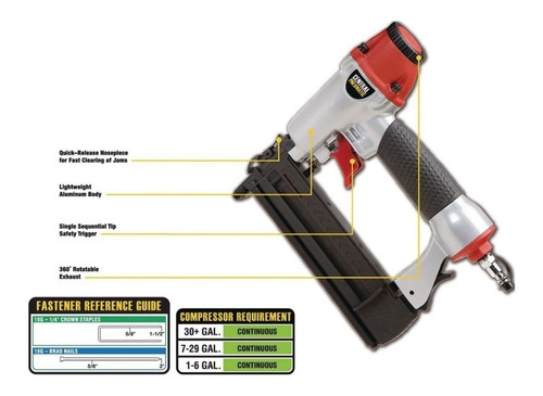 Grapadora Neumatica De Clavos Y Grapas 2 En 1