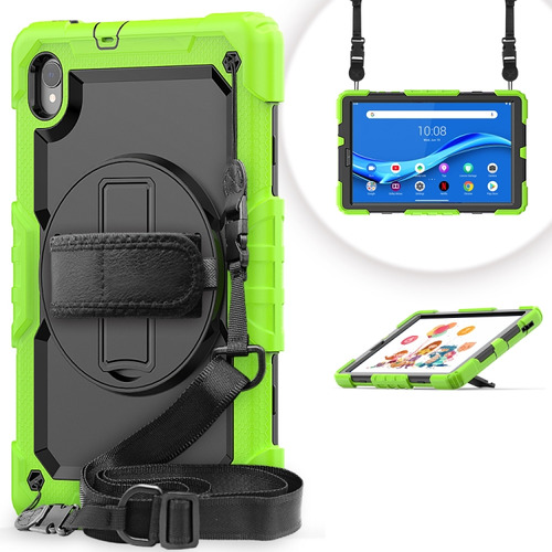 Funda De Silicona Y Tableta Pc Amarilla Y Verde Para Lenovo