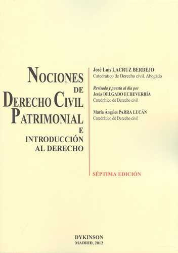 Libro Nociones De Derecho Civil Patrimonial E Introducción