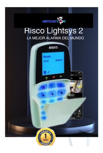Kit De Alarma Premium Israeli Risco Completo App Y Teclado Blanco