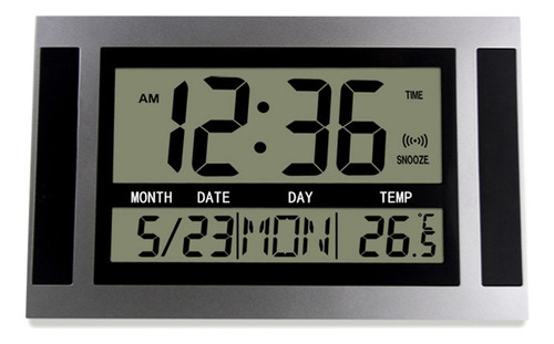 Reloj Digital De Pared Lcd Con Calendario De Temperatura Con