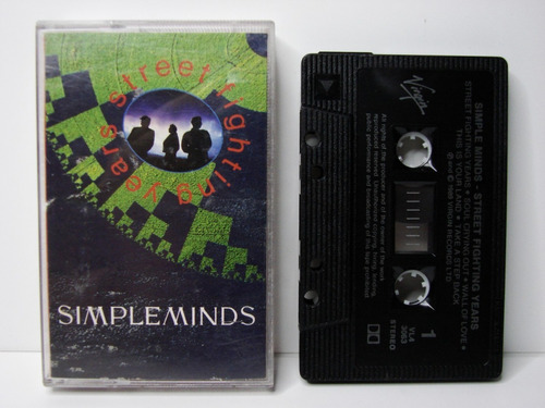 Cassette Simple Minds Street Fighting Years Canadá 1989 Ed