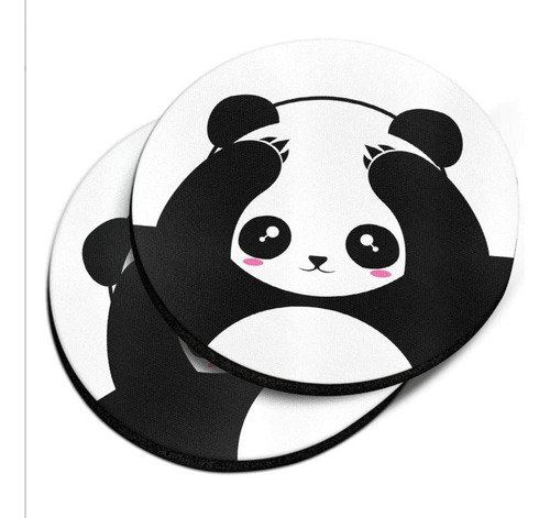 Posavasos Tela Fieltro Neopreno Diseño Oso Panda Para Auto