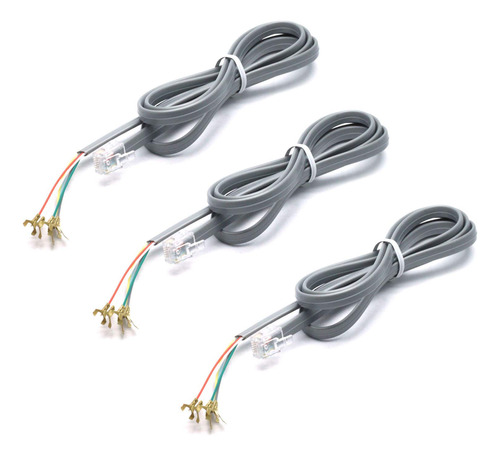 3 Conectores De Cable De Extensión De Teléfono Rj11 6...