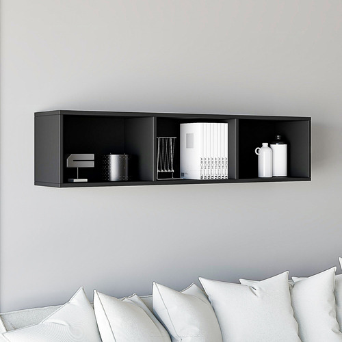 Estante flotante de melamina abierto 120cm de largo color blanco Ciudad Muebles 201-1