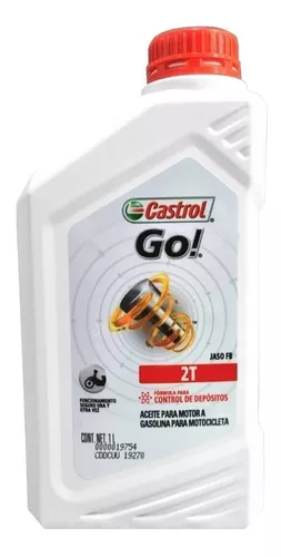  Castrol GO! 2T - Aceite para motocicleta y motor pequeño,  botella de 1 cuarto de galón, (paquete de 6) : Automotriz