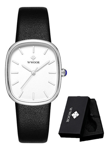 Reloj pulsera Wwoor 8881A con correa de cuero