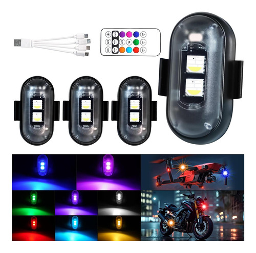 Luces Estroboscópicas Led Inalámbricas Impermeables, Luces 8