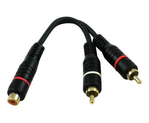 (y) 1 Jack Rca  / 2 Plug Rca, Negro Paq. 2 Pcs