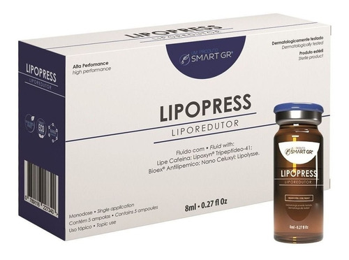 Lipopress Fluido Liporedutor 8ml - 5 Unidades - Smart Gr