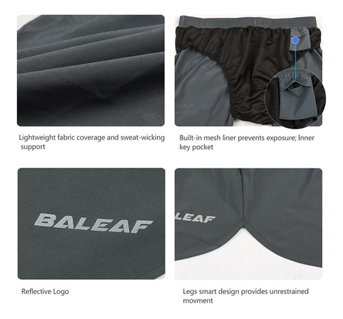 Baleaf Mens 3 Inches Quick Dry Running Shorts Gym Athletic