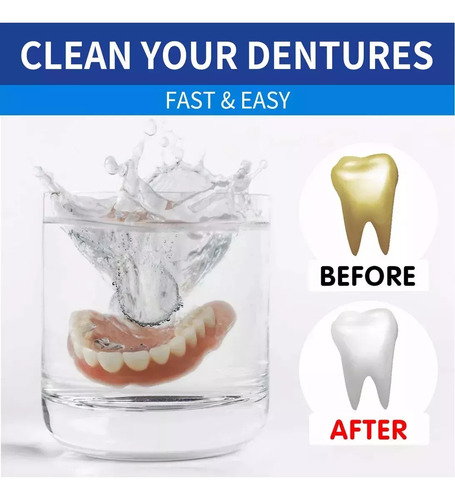 100 Comprimidos Para Limpeza De Dentaduras Que