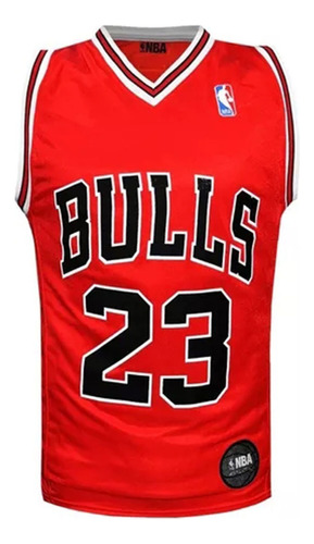 Camiseta Basquet Chicago Bulls Rojo Y Negro Poliester Retro