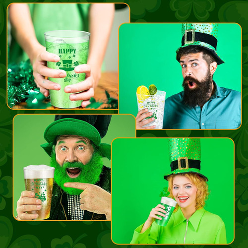 80 Vasos De Plástico Desechables Para El Día De San Patricio