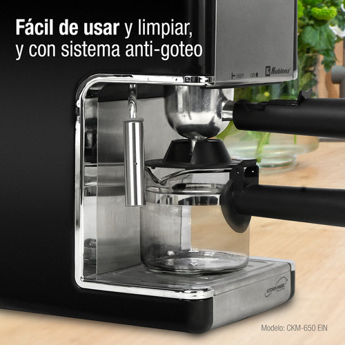 Koblenz Ckm-650 Cafetera Expreso De 3.5 Bares Y Espumador Negro/acero Inoxidable