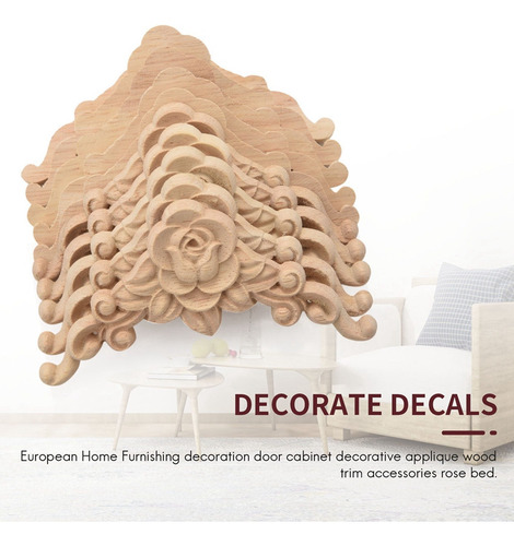 Calcomanía Floral Tallada En Madera, 10 Unidades, Apliques D