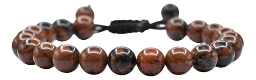 Pulsera De Obsidiana Caoba Mujeres, Regalos Hombres, Pu...