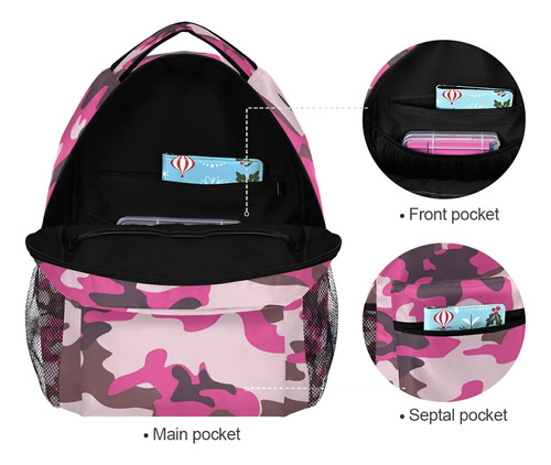 Mochila Para Ordenador Portatil Suabo, Color Rosa Camufla...