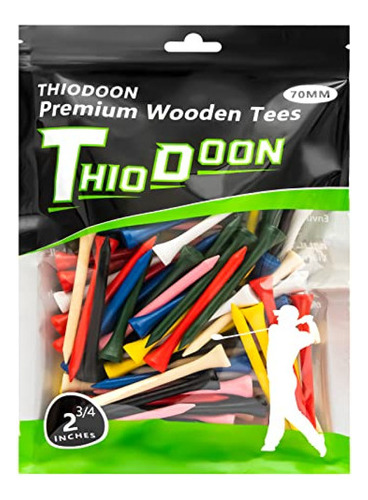 Thiodoon Tees De Golf De Madera Natural Profesional, Paquete