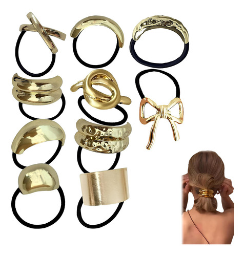 Gold Hair Ties, Metal Hair Band, Hair Tie Bracelets For