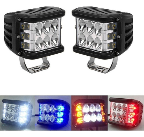 2 Faros De Policía Luces Intermitentes Jeep Moto 4x4