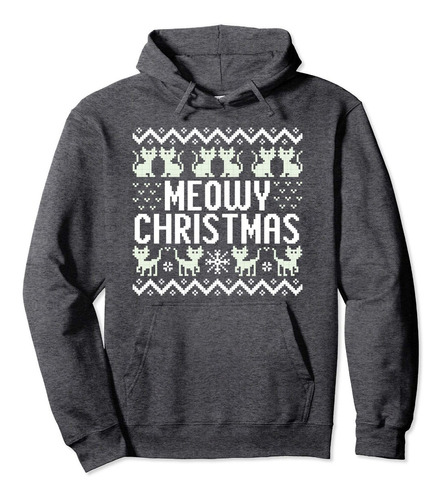 Sudadera Ugly Christmas Sweater Navideño Gatos Meaw Envio Gratis