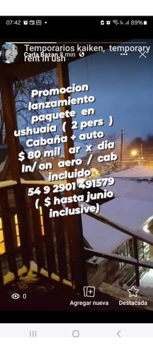 Cabaña + Auto  En Ushuaia    Promocion  Paquete 