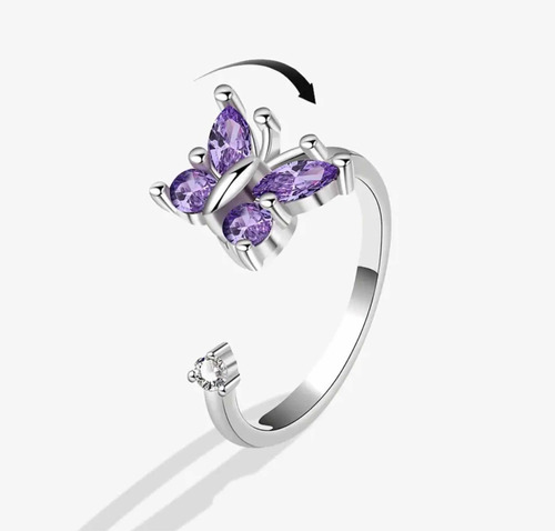 Anillo Giratorio Mariposa Para La Ansiedad