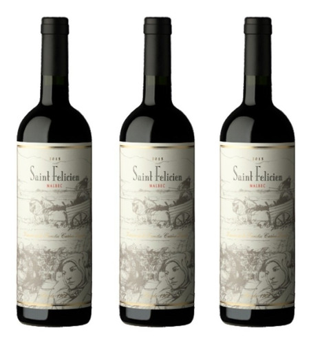 Vino Saint Felicien Malbec Caja 3x750ml