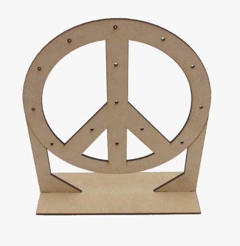 Porta Aros En Mdf Forma Símbolo De Paz Para Decorar