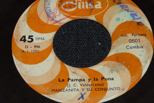 Jch- Manzanita Y Su Conjunto La Pampa Y La Puna Cumbia 45rpm