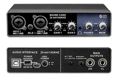 Interfaz De Audio Portátil Tarjeta De Sonido Usb Preamplific