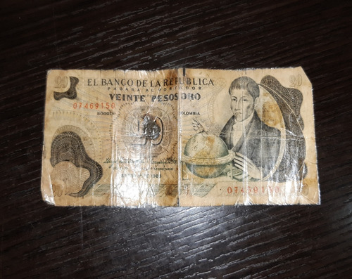 Billete De Colección De 20 Pesos Oro