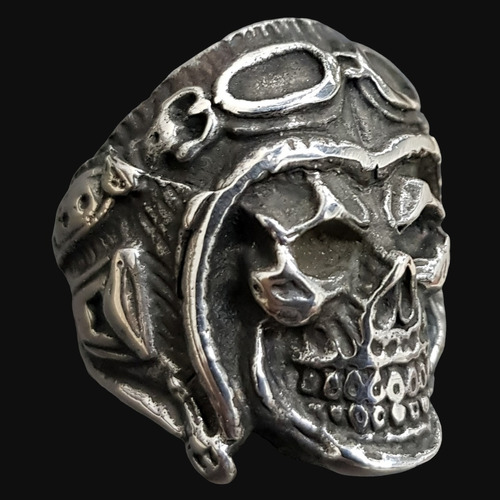 Anillo Calavera 3,5 X 2,5cm 40 Gr En Plata Art 721