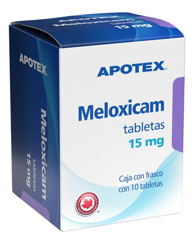 Meloxicam 15 Mg Caja Con Frasco Con 10 Tabletas