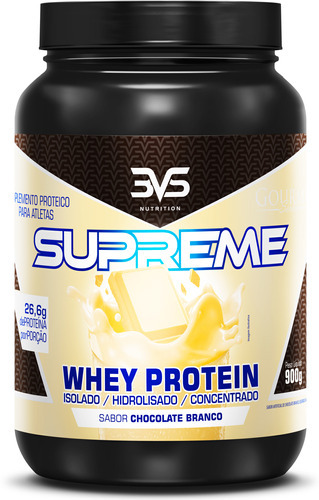 Whey 3w Supreme 900g - Sabor Chocolate Branco - Fórmula Exclusiva Com 28g De Proteína Por Dose Com Whey Isolado, Whey Hidrolisado E Whey Concentrado