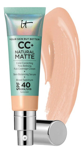 Base de maquillaje It Cosmetics CC Cream Natural Matte tono light medium - 32mL 32g